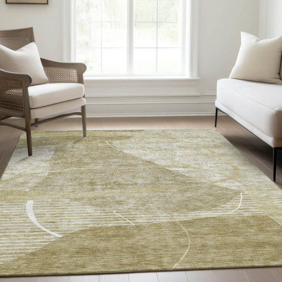 Addison Rugs Chantille Indoor/Outdoor Transitional Modern Beige Washable Rectangle Rug, 3' x 5'