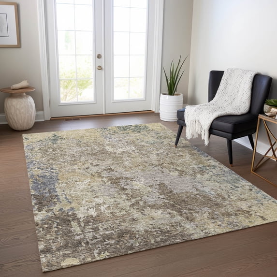 Addison Rugs Chantille Indoor/Outdoor Transitional Modern Beige Washable Rectangle Rug, 5' x 7'6"