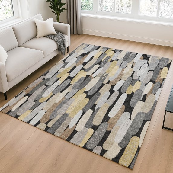 Addison Rugs Chantille Indoor/Outdoor Transitional Modern Black Machine Washable Rectangle Rug, 3' x 5'