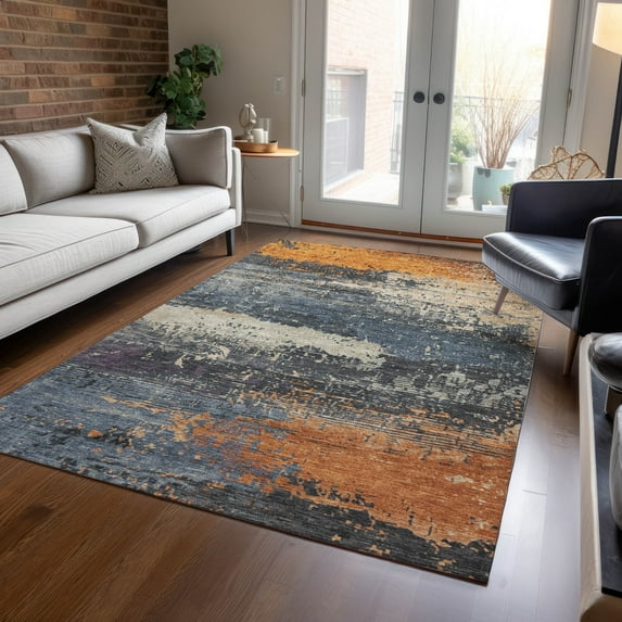 Addison Rugs Chantille Indoor/Outdoor Transitional Modern Blue Machine Washable Rectangle Rug, 2'6" x 3'10"