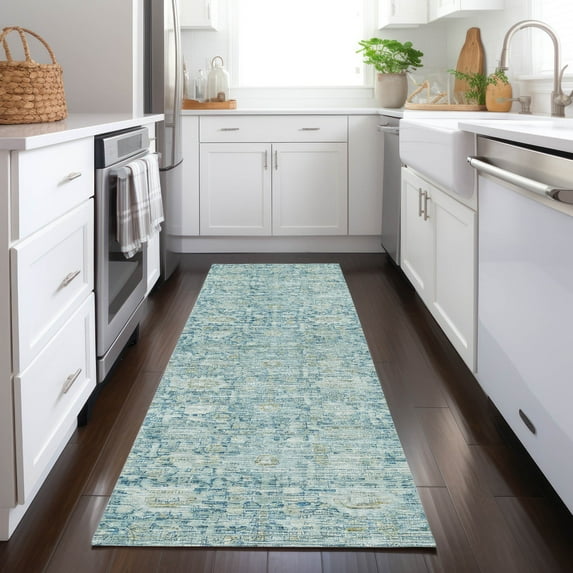 Addison Rugs Chantille Indoor/Outdoor Transitional Modern Blue Machine Washable Runner Rug, 2'3" x 7'6"