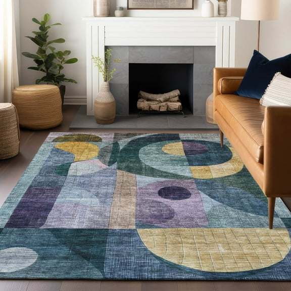 Addison Rugs Chantille Indoor/Outdoor Transitional Modern Blue Washable Rectangle Rug, 10' x 14'