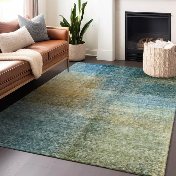 Addison Rugs Chantille Indoor/Outdoor Transitional Modern Blue Washable Rectangle Rug, 10' x 14'