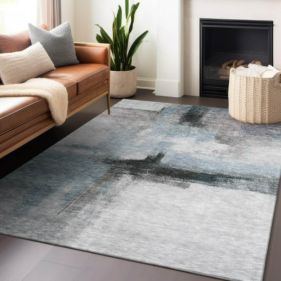Addison Rugs Chantille Indoor/Outdoor Transitional Modern Blue Washable Rectangle Rug, 10' x 14'