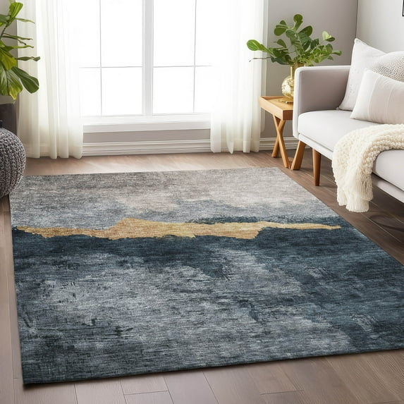 Addison Rugs Chantille Indoor/Outdoor Transitional Modern Blue Washable Rectangle Rug, 8' x 10'