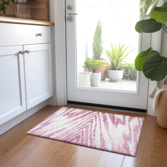 Addison Rugs Chantille Indoor/Outdoor Transitional Modern Blush Washable Rectangle Rug, 1'8" x 2'6"