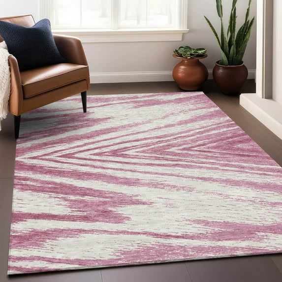 Addison Rugs Chantille Indoor/Outdoor Transitional Modern Blush Washable Rectangle Rug, 5' x 7'6"