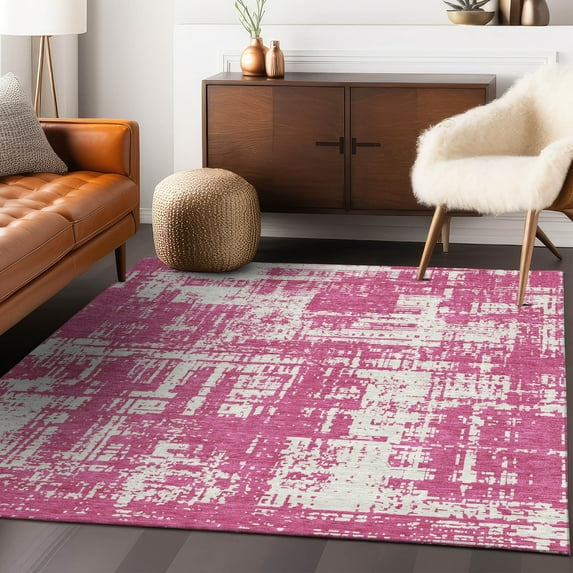 Addison Rugs Chantille Indoor/Outdoor Transitional Modern Blush Washable Rectangle Rug, 5' x 7'6"