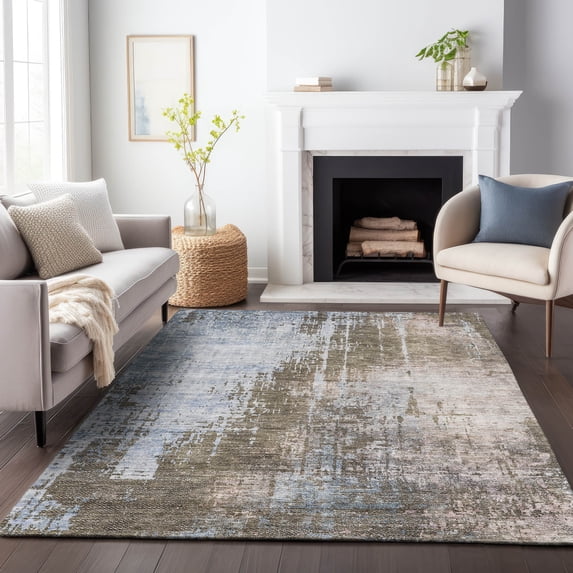 Addison Rugs Chantille Indoor/Outdoor Transitional Modern Brown Washable Rectangle Rug, 10' x 14'