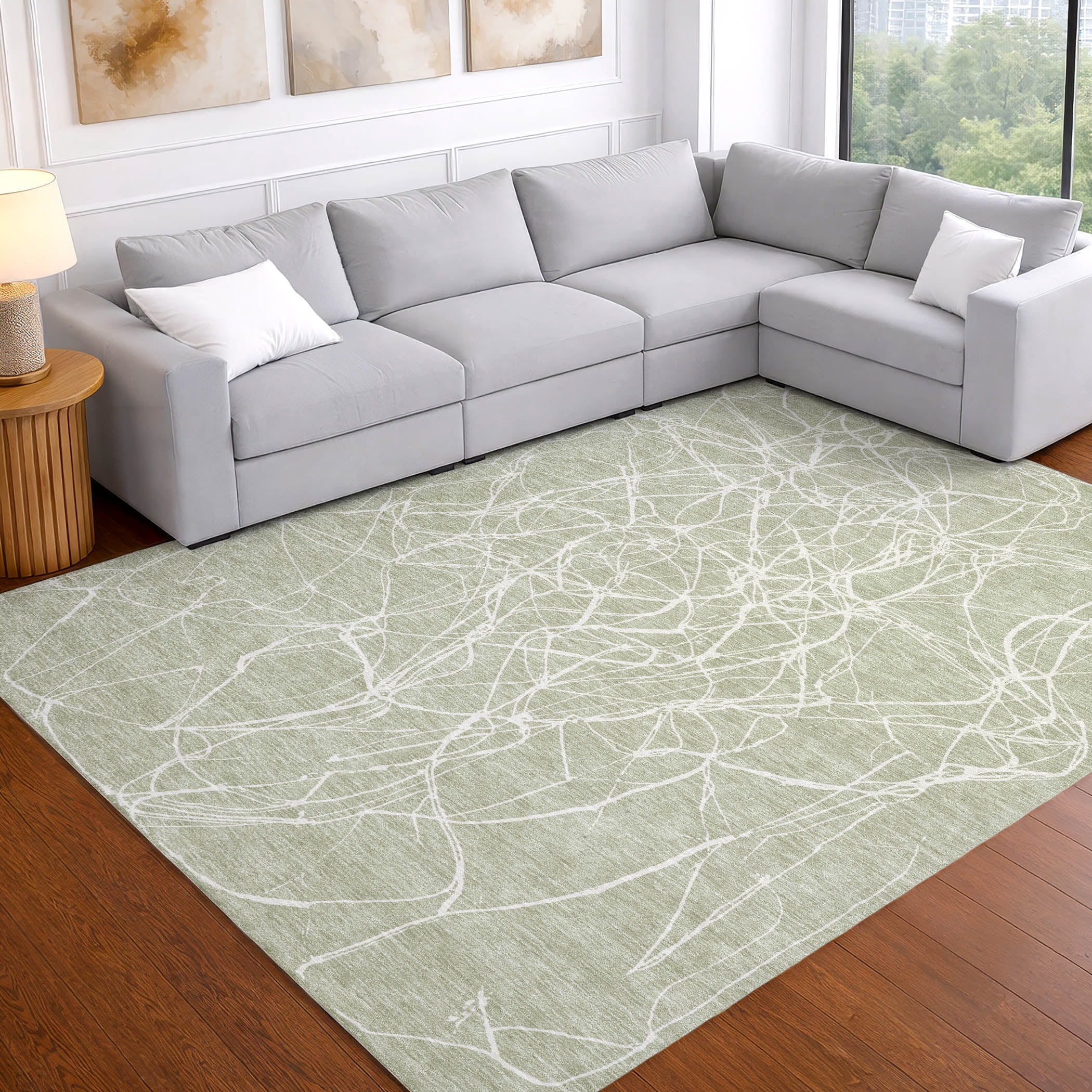 Addison Rugs Chantille Indoor/Outdoor Transitional Modern Celery ...