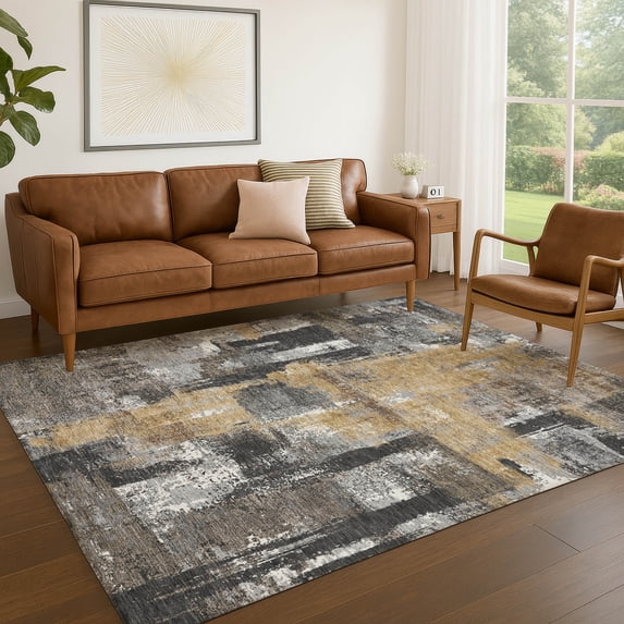 Addison Rugs Chantille Indoor/Outdoor Transitional Modern Charcoal Machine Washable Rectangle Rug, 10' x 14'