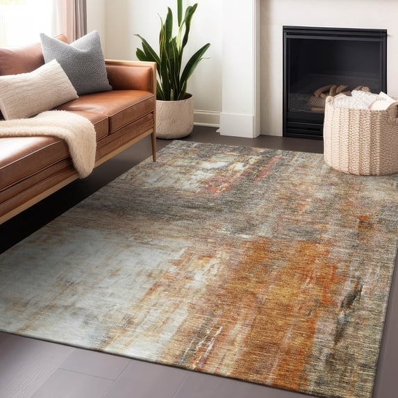 Addison Rugs Chantille Indoor/Outdoor Transitional Modern Copper Washable Rectangle Rug, 9' x 12'