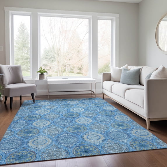 Addison Rugs Chantille Indoor/Outdoor Transitional Modern Denim Washable Rectangle Rug, 3' x 5'