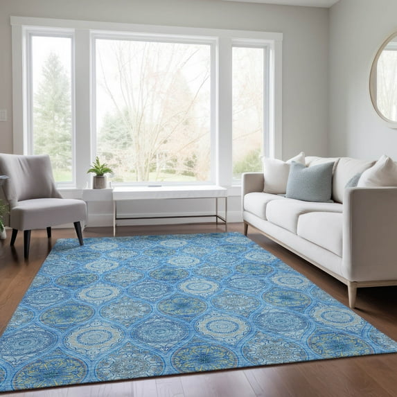 Addison Rugs Chantille Indoor/Outdoor Transitional Modern Denim Washable Rectangle Rug, 5' x 7'6"