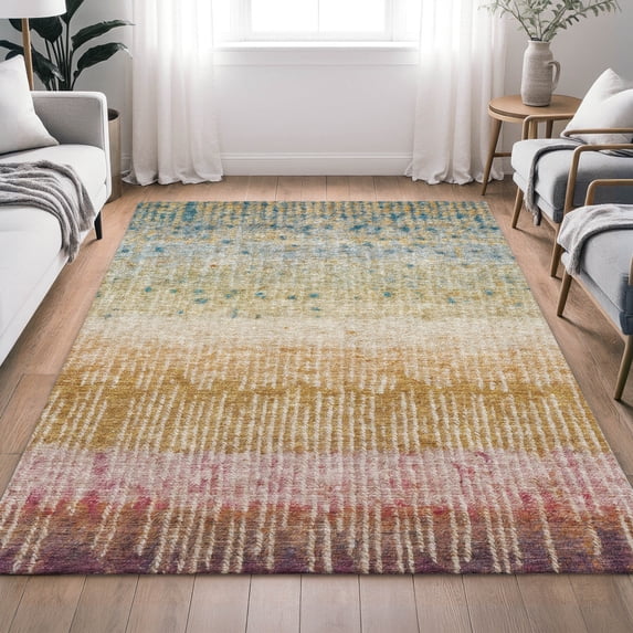 Addison Rugs Chantille Indoor/Outdoor Transitional Modern Gold Machine Washable Rectangle Rug, 9' x 12'