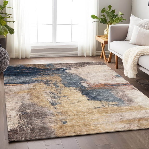 Addison Rugs Chantille Indoor/Outdoor Transitional Modern Gold Washable Rectangle Rug, 2'6" x 3'10"