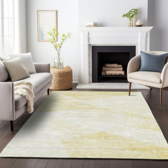 Addison Rugs Chantille Indoor/Outdoor Transitional Modern Gold Washable Rectangle Rug, 5' x 7'6"