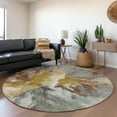 thumbnail image 1 of Addison Rugs Chantille Indoor/Outdoor Transitional Modern Gold Washable Round Rug, 8' x 8', 1 of 6