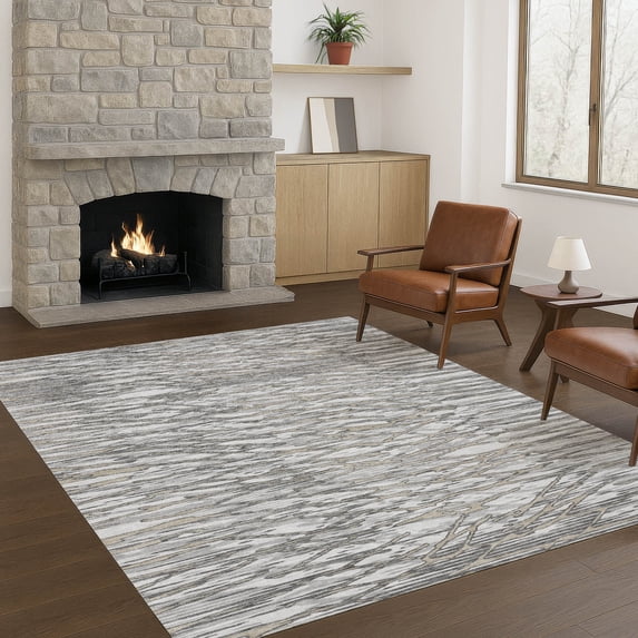 Addison Rugs Chantille Indoor/Outdoor Transitional Modern Gray Machine Washable Rectangle Rug, 10' x 14'