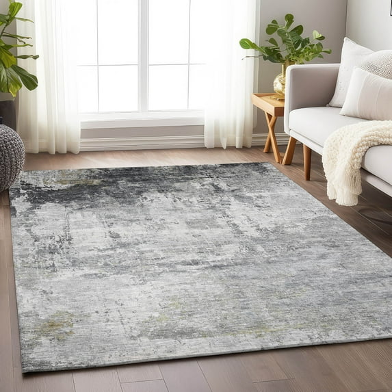 Addison Rugs Chantille Indoor/Outdoor Transitional Modern Gray Machine Washable Rectangle Rug, 5' x 7'6"