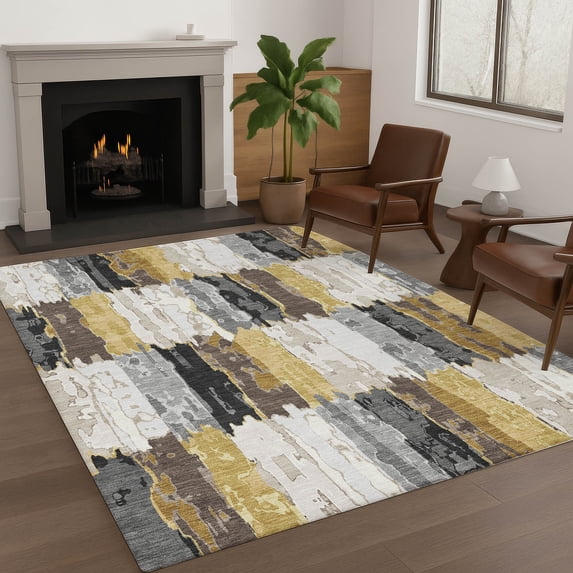 Addison Rugs Chantille Indoor/Outdoor Transitional Modern Gray Machine Washable Rectangle Rug, 8' x 10'