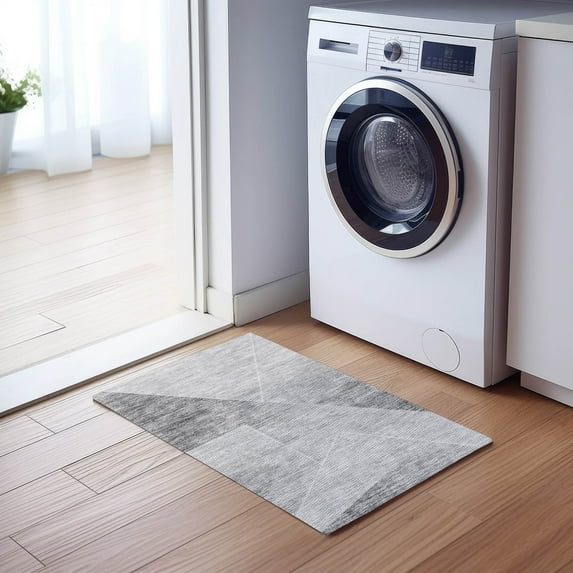 Addison Rugs Chantille Indoor/Outdoor Transitional Modern Gray Washable Rectangle Rug, 1'8" x 2'6"