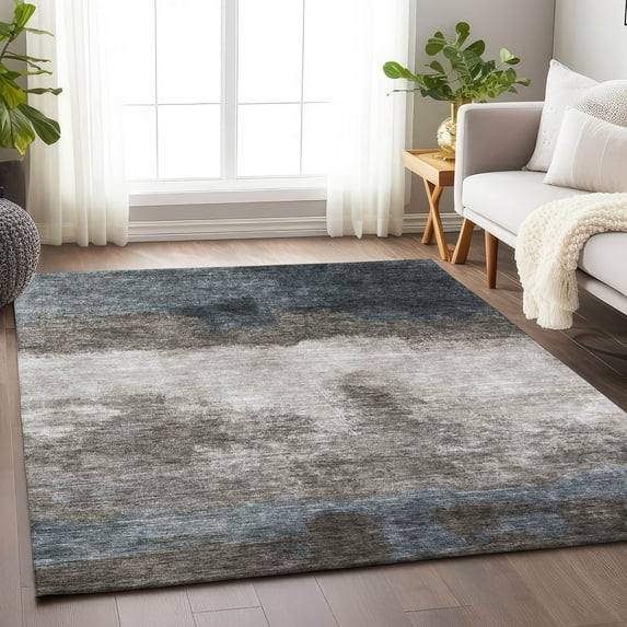 Addison Rugs Chantille Indoor/Outdoor Transitional Modern Gray Washable Rectangle Rug, 10' x 14'