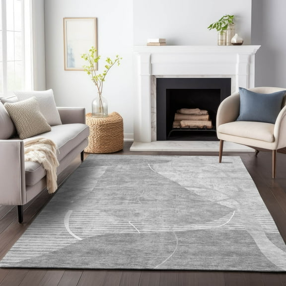Addison Rugs Chantille Indoor/Outdoor Transitional Modern Gray Washable Rectangle Rug, 2'6" x 3'10"