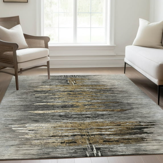 Addison Rugs Chantille Indoor/Outdoor Transitional Modern Gray Washable Rectangle Rug, 8' x 10'