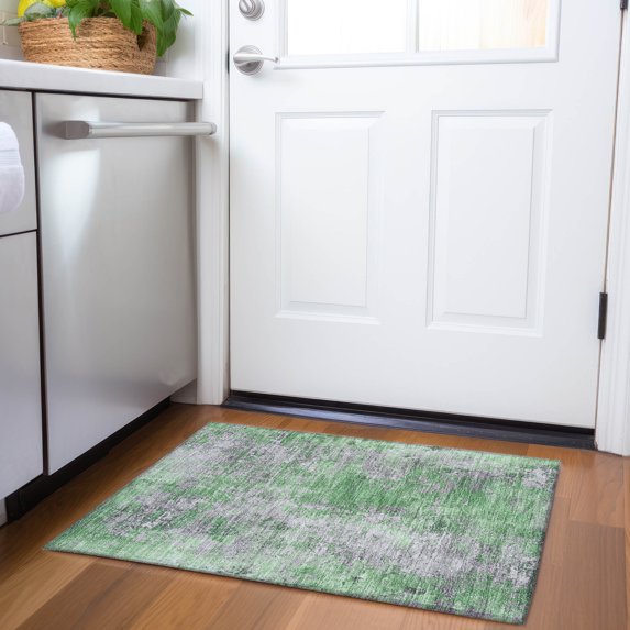 Addison Rugs Chantille Indoor/Outdoor Transitional Modern Green Machine Washable Rectangle Rug, 1'8" x 2'6"