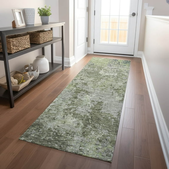 Addison Rugs Chantille Indoor/Outdoor Transitional Modern Green Washable Runner Rug, 2'3" x 7'6"
