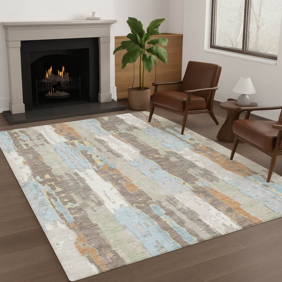 Addison Rugs Chantille Indoor/Outdoor Transitional Modern Ivory Machine Washable Rectangle Rug, 3' x 5'