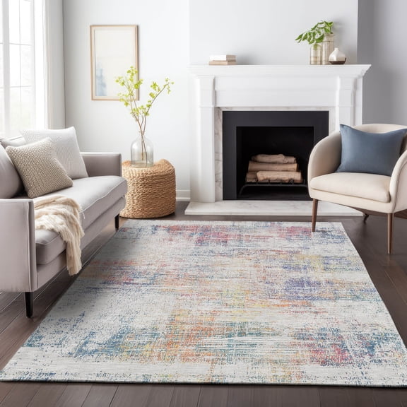 Addison Rugs Chantille Indoor/Outdoor Transitional Modern Ivory Washable Rectangle Rug, 5' x 7'6"