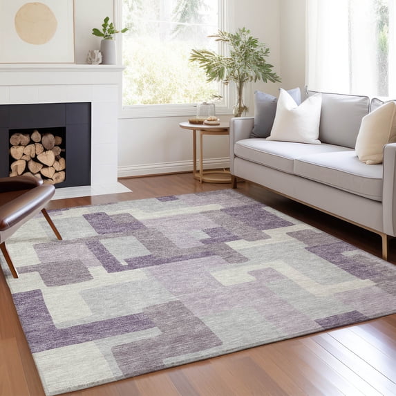 Addison Rugs Chantille Indoor/Outdoor Transitional Modern Lavender Washable Rectangle Rug, 3' x 5'