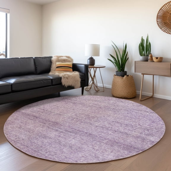 Addison Rugs Chantille Indoor/Outdoor Transitional Modern Lavender Washable Round Rug, 8' x 8'
