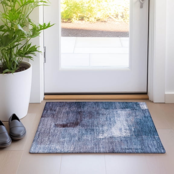 Addison Rugs Chantille Indoor/Outdoor Transitional Modern Navy Washable Rectangle Rug, 1'8" x 2'6"