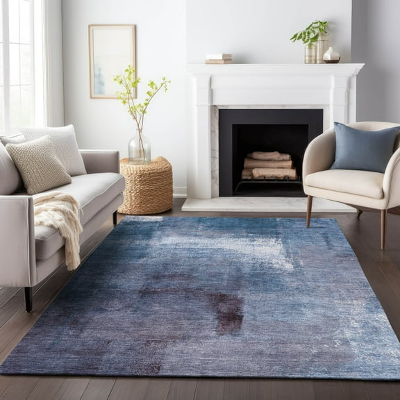 Addison Rugs Chantille Indoor/Outdoor Transitional Modern Navy Washable Rectangle Rug, 5' x 7'6"
