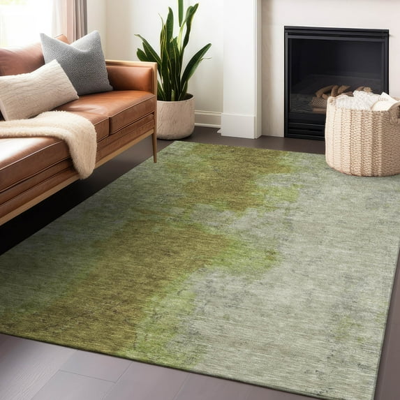 Addison Rugs Chantille Indoor/Outdoor Transitional Modern Olive Machine Washable Rectangle Rug, 10' x 14'