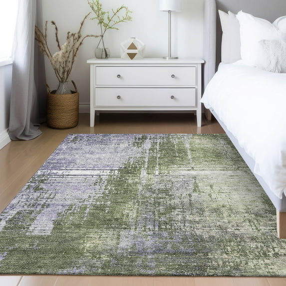 Addison Rugs Chantille Indoor/Outdoor Transitional Modern Olive Washable Rectangle Rug, 8' x 10'