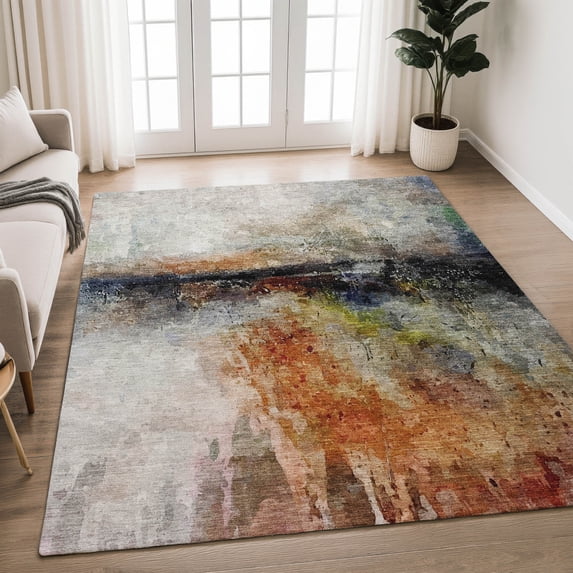 Addison Rugs Chantille Indoor/Outdoor Transitional Modern Paprika Machine Washable Rectangle Rug, 9' x 12'