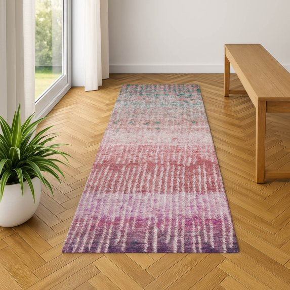 Addison Rugs Chantille Indoor/Outdoor Transitional Modern Pink Machine Washable Runner Rug, 2'3" x 7'6"