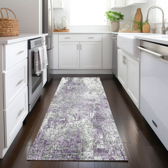 Addison Rugs Chantille Indoor/Outdoor Transitional Modern Plum Machine Washable Runner Rug, 2'3" x 7'6"