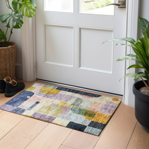 Addison Rugs Chantille Indoor/Outdoor Transitional Modern Plum Washable Rectangle Rug, 1'8" x 2'6"