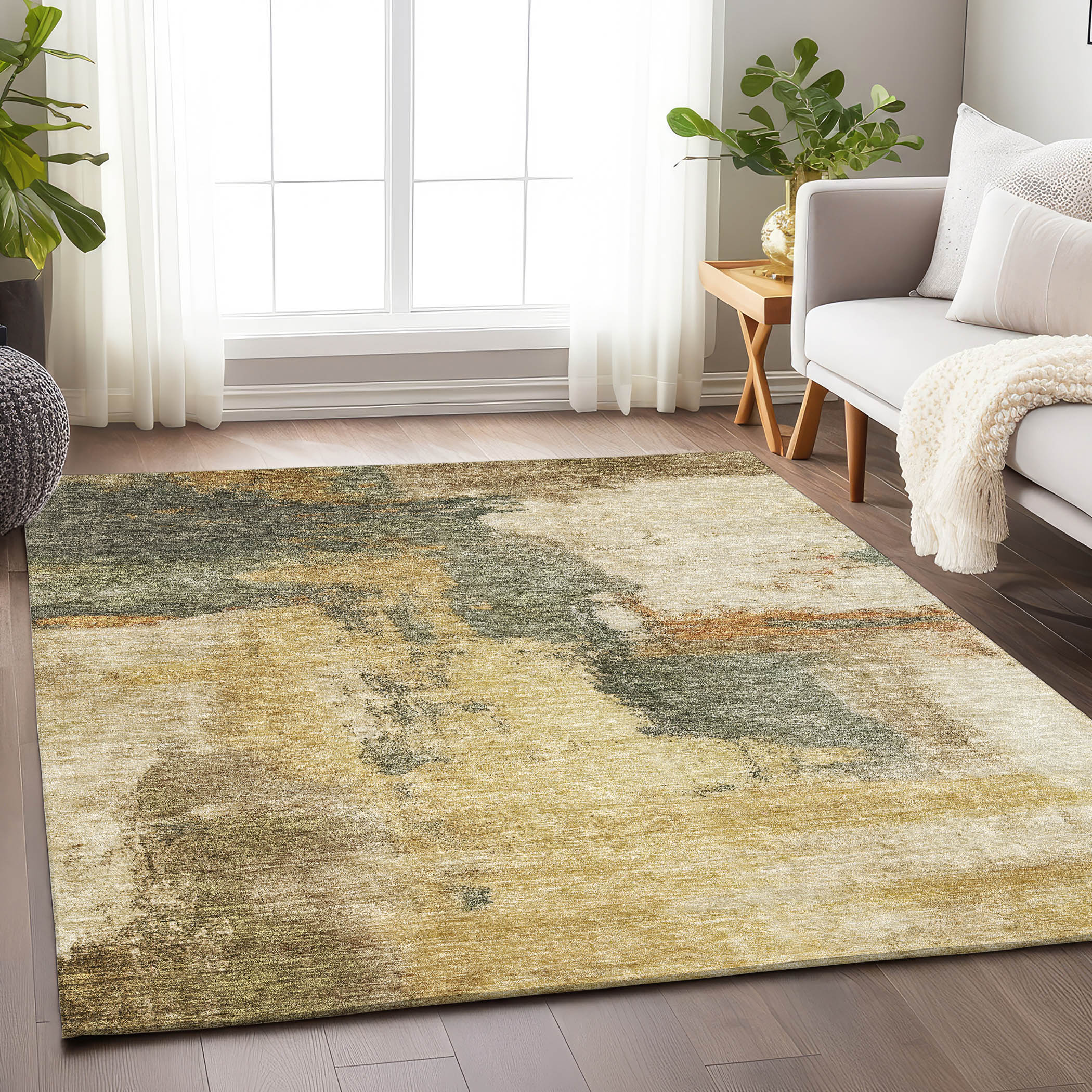 Addison Rugs Chantille Indoor/Outdoor Transitional Modern Sage Washable ...