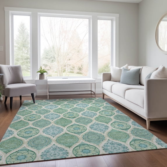 Addison Rugs Chantille Indoor/Outdoor Transitional Modern Sage Washable Rectangle Rug, 10' x 14'