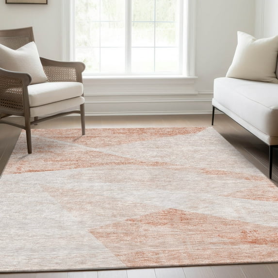 Addison Rugs Chantille Indoor/Outdoor Transitional Modern Salmon Washable Rectangle Rug, 9' x 12'