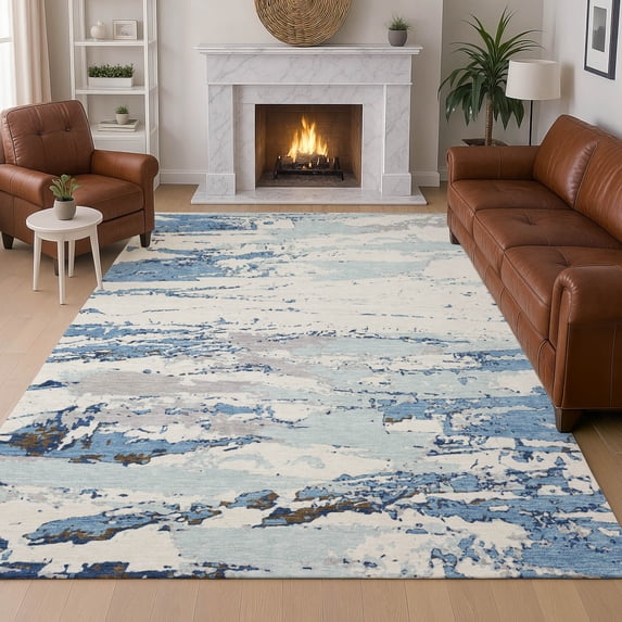 Addison Rugs Chantille Indoor/Outdoor Transitional Modern Sky Machine Washable Rectangle Rug, 8' x 10'