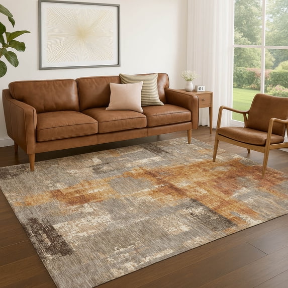 Addison Rugs Chantille Indoor/Outdoor Transitional Modern Taupe Machine Washable Rectangle Rug, 9' x 12'