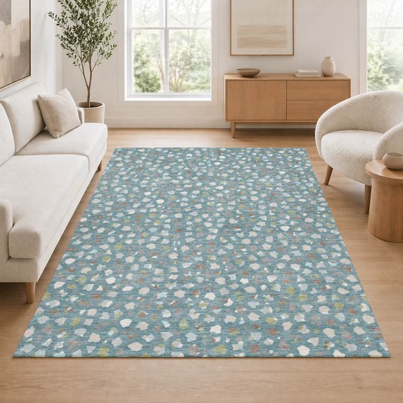 Addison Rugs Chantille Indoor/Outdoor Transitional Modern Teal Machine Washable Rectangle Rug, 10' x 14'