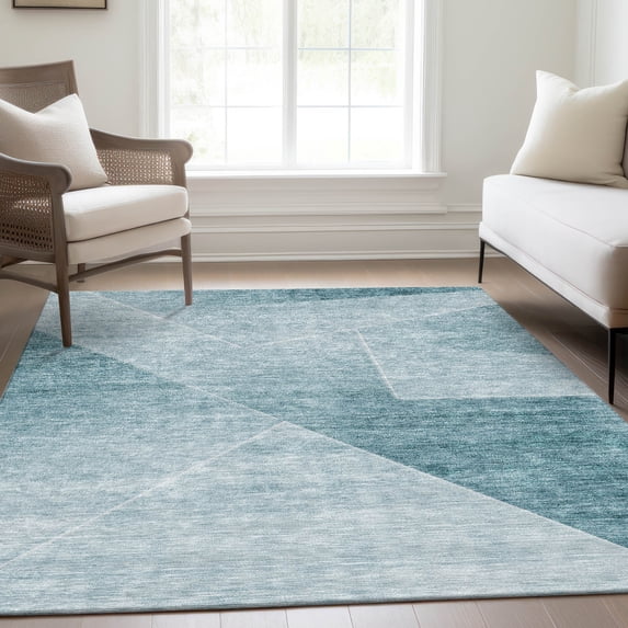 Addison Rugs Chantille Indoor/Outdoor Transitional Modern Teal Washable Rectangle Rug, 3' x 5'